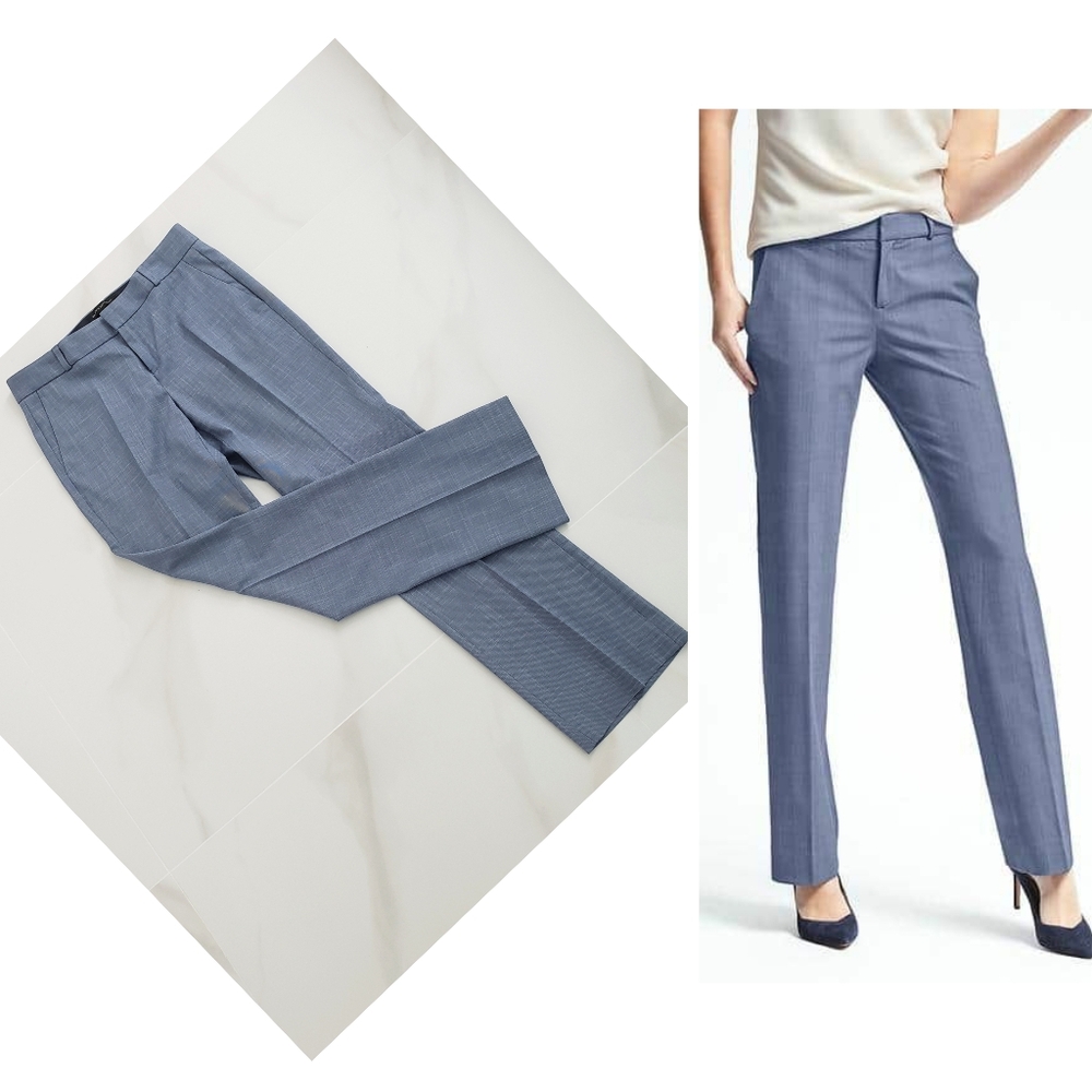 Banana Republic Light Blue Pinstripe Women's Dress Trousers